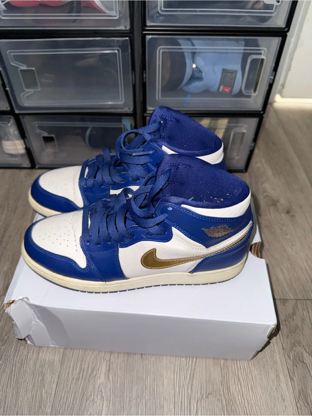Jordan Men’s High-Top Sneakers in Blue and White